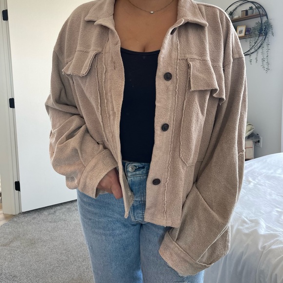 Reverse Fleece Drop-Sleeve Jacket - Picture 5 of 7